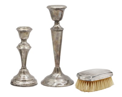 Lot 130 - A cased George V silver child's hand mirror and brush set by William Neale & Son Ltd.