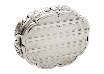 Lot 213 - A good Victorian silver vinaigrette of scalloped form by George Unite.