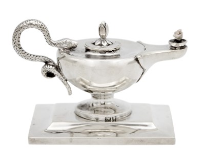 Lot 258 - A Victorian table cigar lighter in the form of a lamp by Edward Barnard & Sons Ltd.