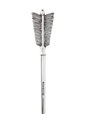 Lot 232 - An unusual George V silver paper knife in the form of an arrow by Maple & Co.