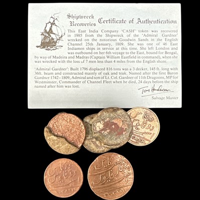 Lot 123 - The East India Co. "CASH" tokens recovered...