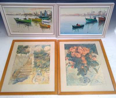 Lot 144 - Two Portuguese Oil on Board Marina Scenes and...