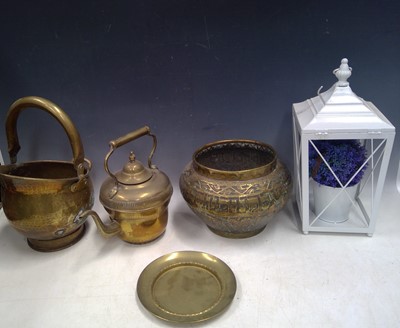 Lot 149 - A Collection of Brass and a Plant Hanger. The...