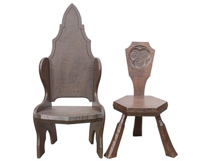 Lot 921 - Two Jack Grimble of Cromer oak chairs.