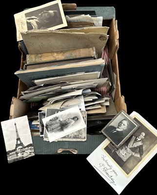 Lot 156 - A box of ephemera, including photograph albums,...