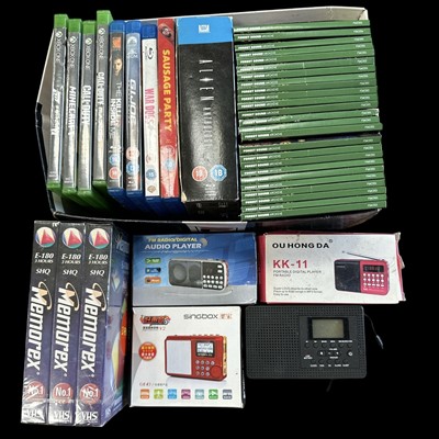 Lot 159 - A mix of Xbox games, DVDs, CDs, new VHS tapes...