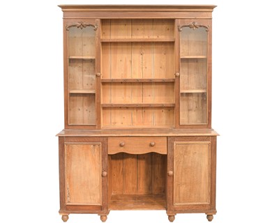 Lot 903 - A Victorian oak and ash kitchen dresser.
