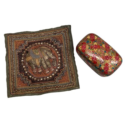 Lot 173 - Antique Burmese Kalaga panel Tapestry with...
