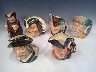 Lot 27 - Six Royal Doulton, Large Toby Jugs.