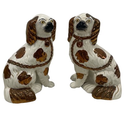 Lot 193 - A pair of Staffordshire dog figurines. 23cm High.