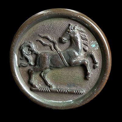 Lot 194 - A vintage Lloyds Bank bronze door handle, 9cm...