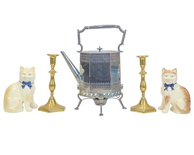 Lot 8 - A late Victorian silver plated tea kettle on stand.