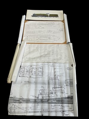 Lot 220 - Model Boat Plans, Railway building plans, and...