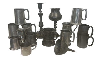 Lot 233 - A good collection of pewter, including a...
