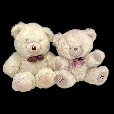 Lot 62 - Two teddy bears, the larger one is Chad Vally.