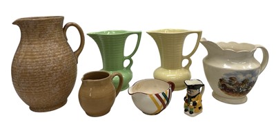 Lot 66 - A pair of Art Deco jugs, a Price Brothers jug,...