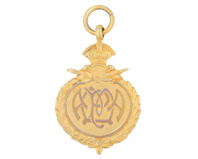 Lot 1114 - A 9k hallmarked gold Metropolitan Police medal watch fob.