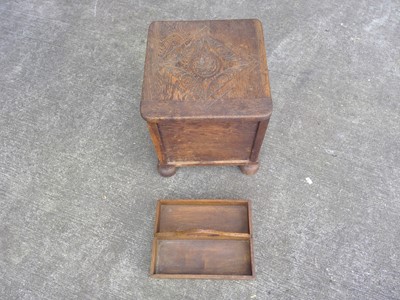 Lot 44 - A Carved Oak Box and a Butler Tray. The Box is...
