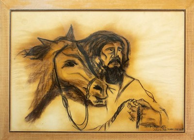 Lot 95 - Enrique RODRIGUEZ, Traveller and Horse,...