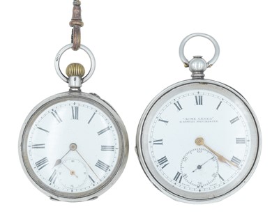 Lot 1086 - Two silver cased open face pocket watches for repair or spares.