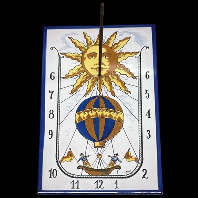 Lot 144 - A Spanish tile sundial, 30 x 20cm.