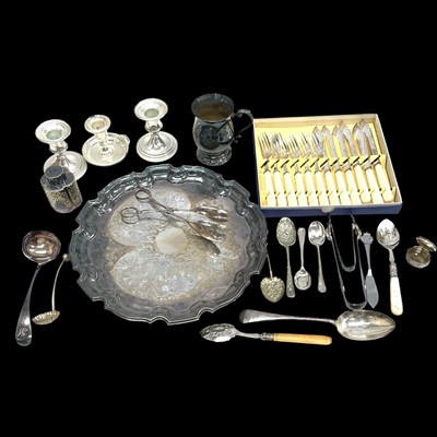 Lot 152 - A selection of silver-plated ware and an 800...