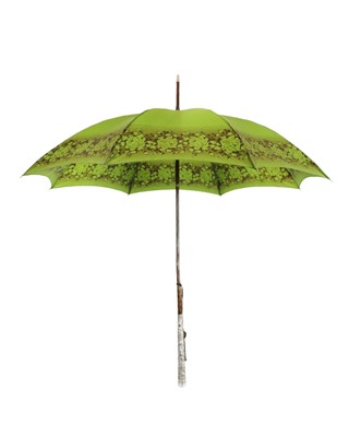 Lot 178 - A Burmese silver-handled bamboo parasol.