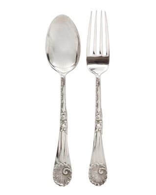 Lot 166 - A cased Edwardian silver Christening fork and spoon set by Walker & Hall.
