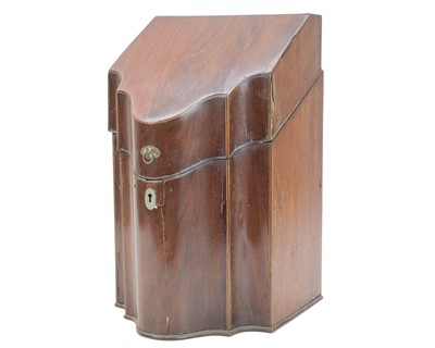 Lot 297 - A George III mahogany knife box.