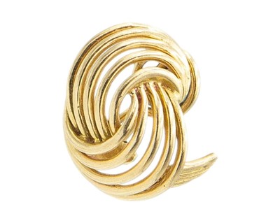 Lot 74 - A single 18k gold clip-on earring.