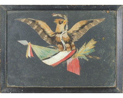 Lot 14 - Two Mexican feather pictures.