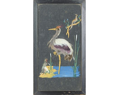 Lot 14 - Two Mexican feather pictures.