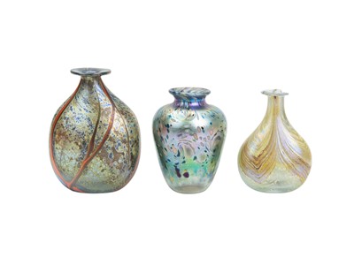 Lot 680 - A Norman Stuart Clarke lustre glass studio vase.