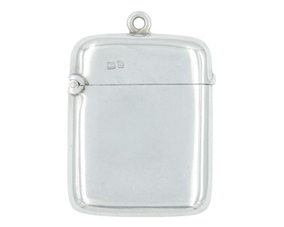 Lot 1118 - An Edwardian silver plain fob vesta case by Colen Hewer Cheshire.