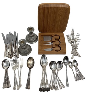 Lot 64 - A cheeseboard and knife set, a collection of...