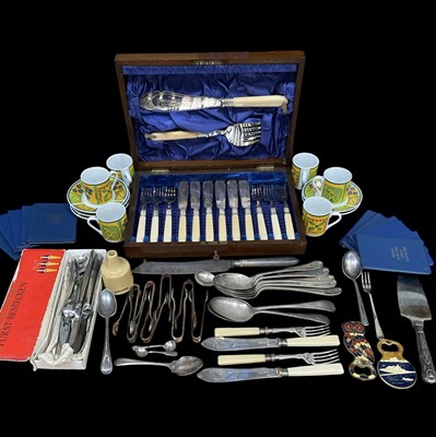 Lot 58 - A mixed lot of silver-plated ware, decimal...