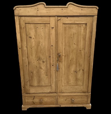 Lot 3 - A Victorian Pine Wardrobe. The Wardrobe is...