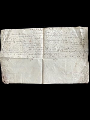 Lot 43 - POPE CLEMENT XIV. A document, written in Latin,...