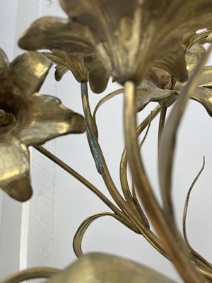 Lot 22 - A pair of ornate large French gilt metal candelabra.