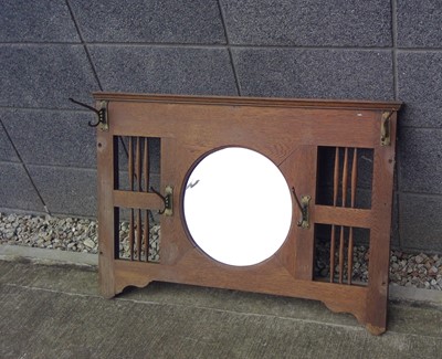 Lot 78 - A Vintage Oak Hall Mirror. Height 64cm, Width...