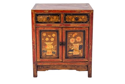 Lot 896 - A Chinese small painted side cabinet.