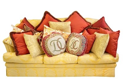 Lot 357 - Two vintage embroidered cushions.