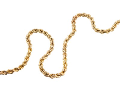 Lot 20 - KREMENTZ & CO - A high purity heavy gold 17.5" rope chain.