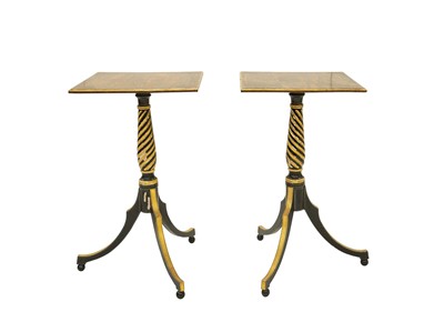 Lot 885 - A pair of Regency style rosewood, ebonised and gesso wine tables.