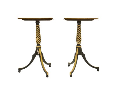Lot 885 - A pair of Regency style rosewood, ebonised and gesso wine tables.