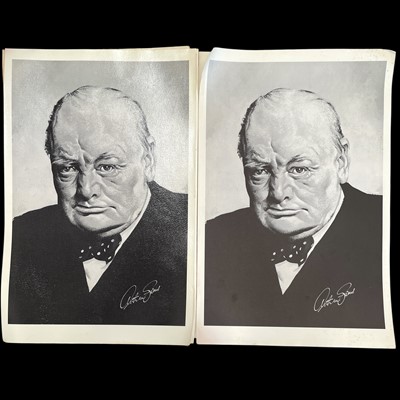 Lot 102 - Twenty-two prints of Winston Churchill in...