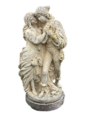 Lot 159 - Two composition stone garden sculptures...