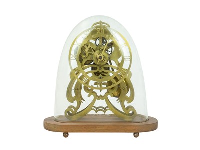 Lot 791 - A brass skeleton clock.