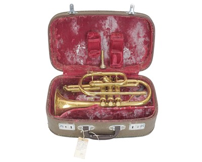 Lot 341 - A Lark brass cornet, M4045.