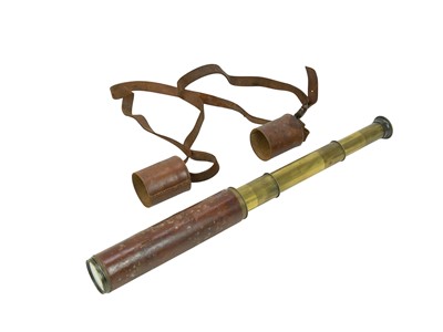 Lot 330 - A three draw brass telescope, by Beck, London.